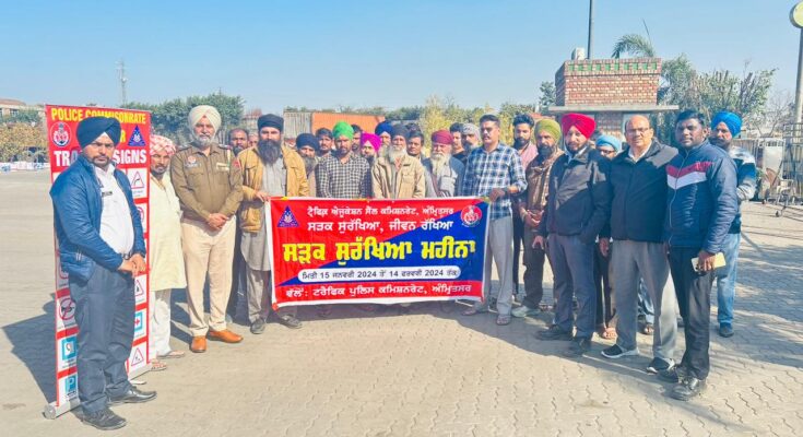 Traffic Education Cell Amritsar conducted a traffic seminar with truck drivers regarding compliance of traffic rules
