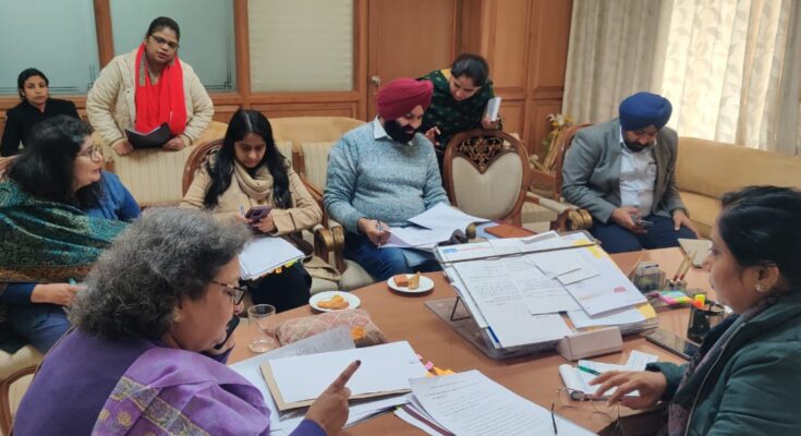 Minister for Social Security, Women and Child Development Dr. Baljit Kaur convened a meeting with department officials to accelerate employee promotions.