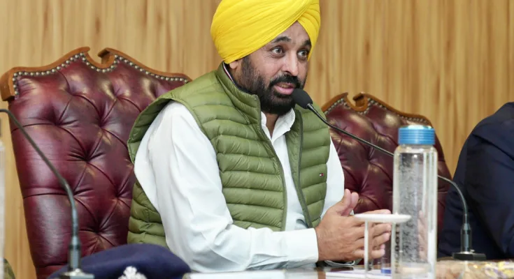 Punjab Chief Minister Bhagwant Singh Mann holds meeting with the top brass of the punjab police to ensure free, fair and peaceful conduct of polls