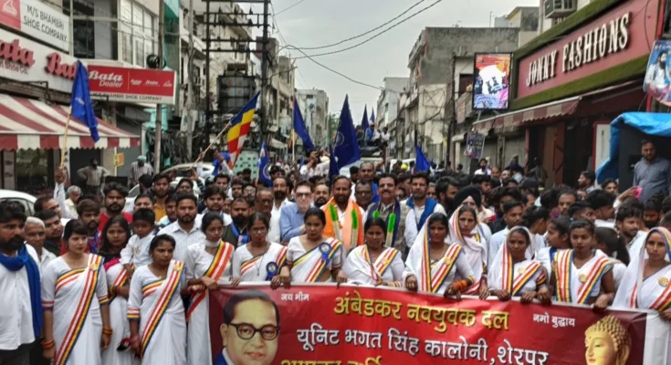 On the occasion of the 133rd birth anniversary of Dr. BR Ambedkar, Ambedkar Navayukat Dal took out a grand procession.