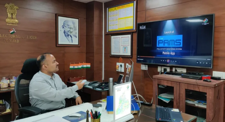 PUNJAB CEO SIBIN C LAUNCHES Poll Activity Management System (PAMS) FOR LOK SABHA ELECTIONS 2024