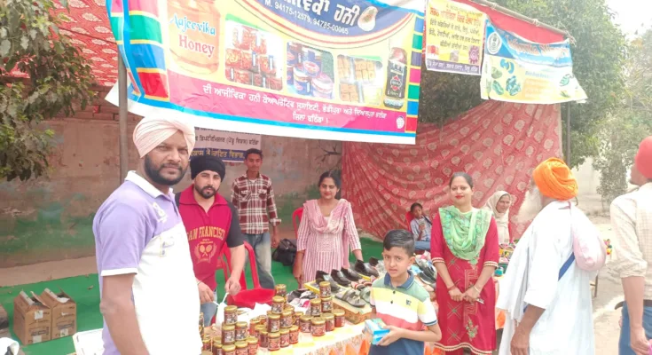 During the Baisakhi Mela, stalls of handicrafts put up by women of Self Help Groups under Punjab State Rural Livelihood Mission.