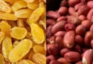 The combination of raisins and peanuts is very beneficial for health.