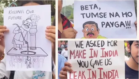 People also took to the streets in Chandigarh in support of the ongoing protest of the Cockroach Janata Party in Delhi.