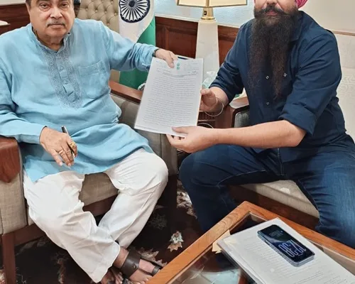 AAP MP Malvinder Singh Kang meets Union Minister Nitin Gadkari