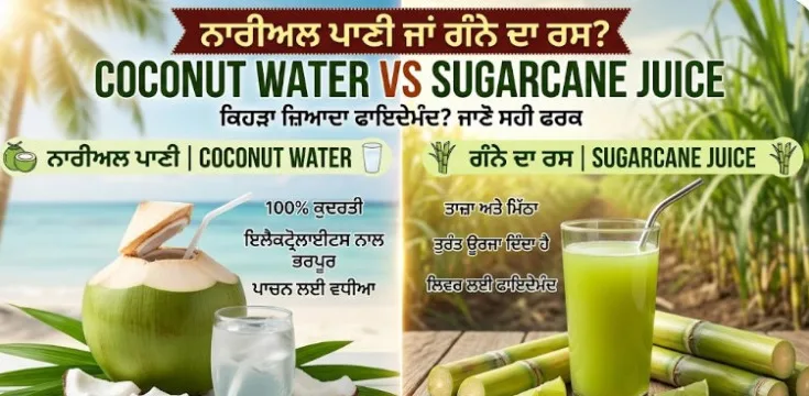 ਨਾਰੀਅਲ ਪਾਣੀ ਜਾਂ ਗੰਨੇ ਦਾ ਰਸ? ਕਿਹੜਾ ਜ਼ਿਆਦਾ ਫਾਇਦੇਮੰਦ?