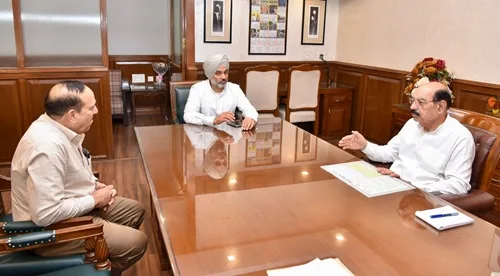 Mohinder Bhagat reviews the progress of schemes related to beekeeping, sericulture and mushroom production