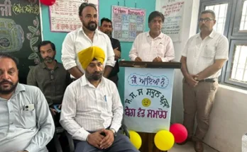 Under the Education Revolution, MLA Bram Shankar Jimpa distributed school bags to students.