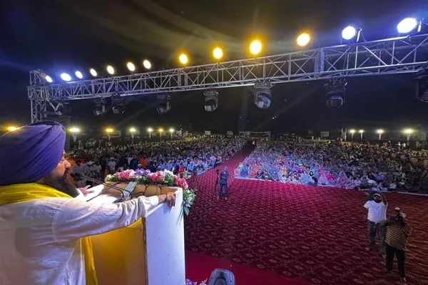 500 drones lit up the sky from Baba Ajit Singh Baba Jujhar Singh Ground in Sri Chamkaur Sahib