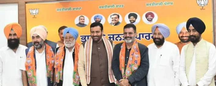 Haryana Chief Minister Naib Singh Saini on Monday inducted several leaders into the BJP at his residence 'Sant Kabir Kutir' in Chandigarh.