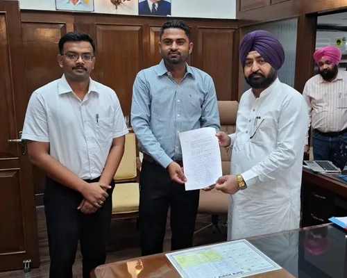 Revenue Minister Hardeep Singh Mundian distributes appointment letters to 3 new clerks