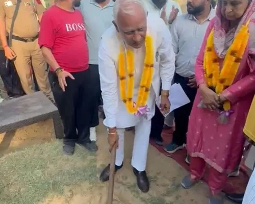 Cabinet Minister Barinder Kumar Goyal launches work on installation of two steel foot bridges in Lehra constituency