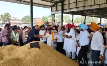 Food, Civil Supplies and Consumer Affairs Minister Lal Chand Kataruchak started government procurement of paddy from Batala Grain Market