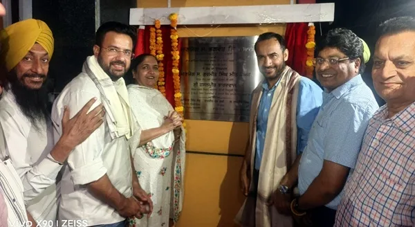 MP Meet Hayer and Mayor Hasan Bhardwaj laid the foundation stone of a road to be constructed at a cost of Rs 58.90 lakh in Ram Rajya Colony.
