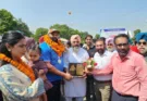 Olympian Tejinderpal Singh Toor receives a warm welcome as he returns to Patiala after winning his third consecutive medal at the Asian Games