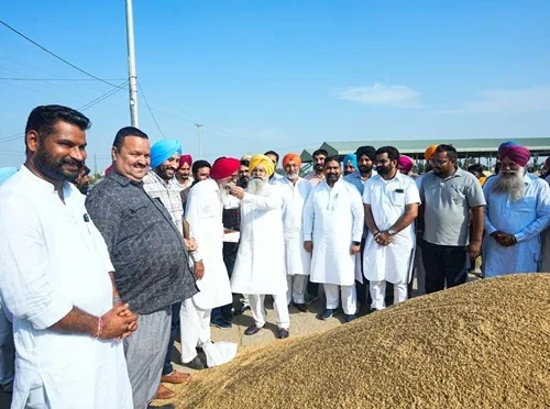 Paddy procurement initiated by Agriculture Minister Khudian at Mandi Panniwala, Alamwala and Midda