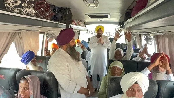 Public Works Minister Harbhajan Singh ETO flagged off the 67th pilgrimage bus from Jandiala Guru Assembly constituency.