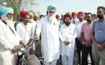 Speaker S. Kultar Singh Sandhwan took stock of the paddy crop damaged due to rain and hailstorm