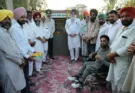 Speaker Sandhwan lays foundation stone for road construction work in village Pakka