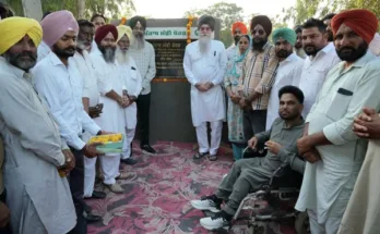 Speaker Sandhwan lays foundation stone for road construction work in village Pakka