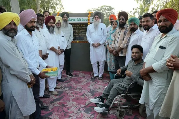Speaker Sandhwan lays foundation stone for road construction work in village Pakka